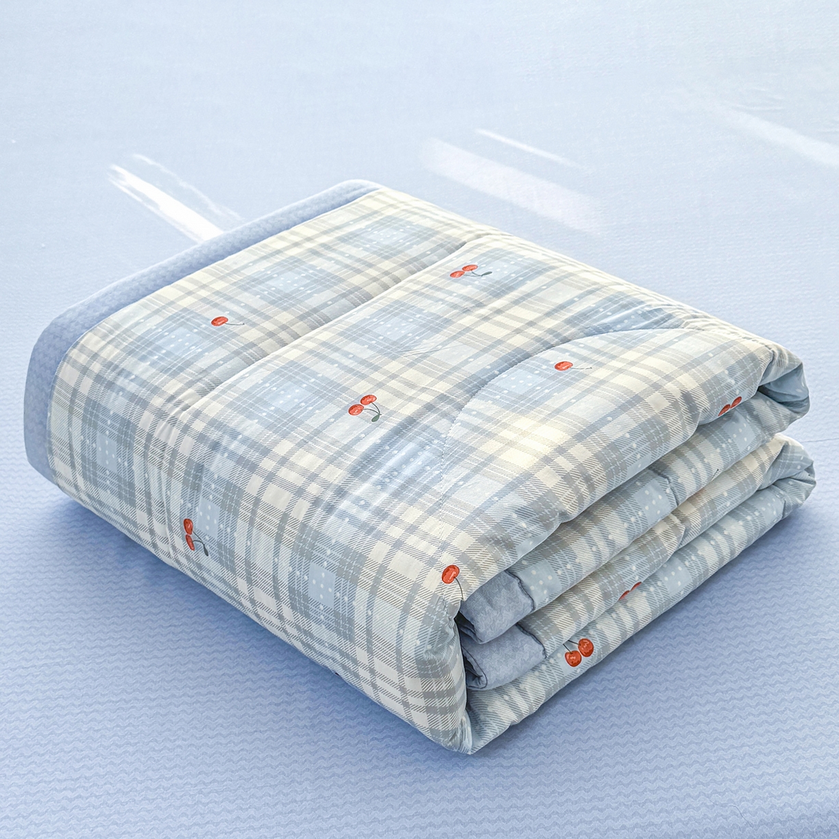 91家纺网 家纺一手货源 找家纺 寝美资家居 2026新款A类里外全棉夏凉被四件套-风格三 心甜