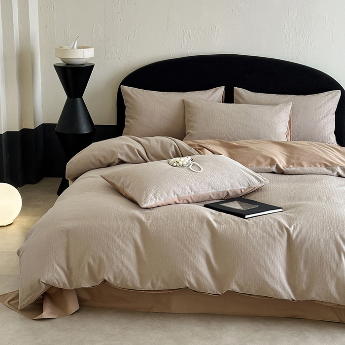 91家纺网 家纺一手货源 找家纺 静家居-简约原创家纺 2026新款60s贡缎提花系列四件套-伯爵 伯爵-咖