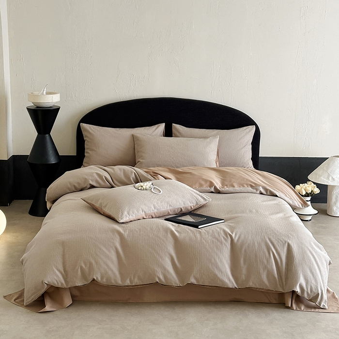 静家居-简约原创家纺 2026新款60s贡缎提花系列四件套-伯爵 伯爵-咖