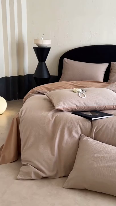 91家纺网 家纺一手货源 找家纺 静家居-简约原创家纺 2026新款60s贡缎提花系列四件套-伯爵 伯爵-咖