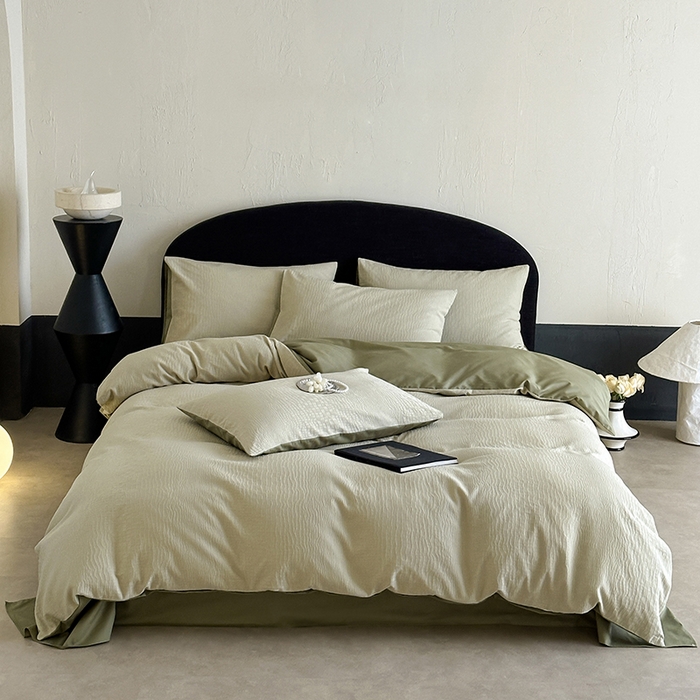 静家居-简约原创家纺 2026新款60s贡缎提花系列四件套-伯爵 伯爵-绿