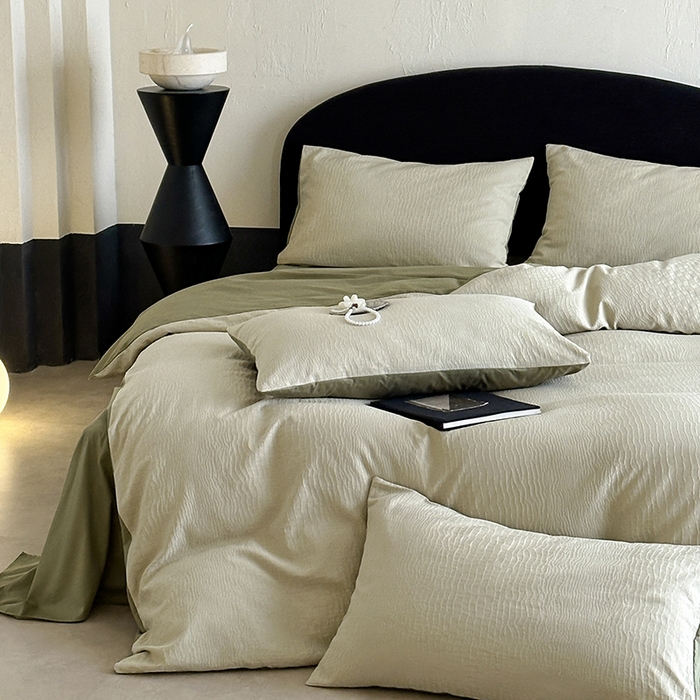 91家纺网 家纺一手货源 找家纺 静家居-简约原创家纺 2026新款60s贡缎提花系列四件套-伯爵 伯爵-绿