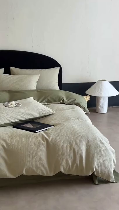 91家纺网 家纺一手货源 找家纺 静家居-简约原创家纺 2026新款60s贡缎提花系列四件套-伯爵 伯爵-绿