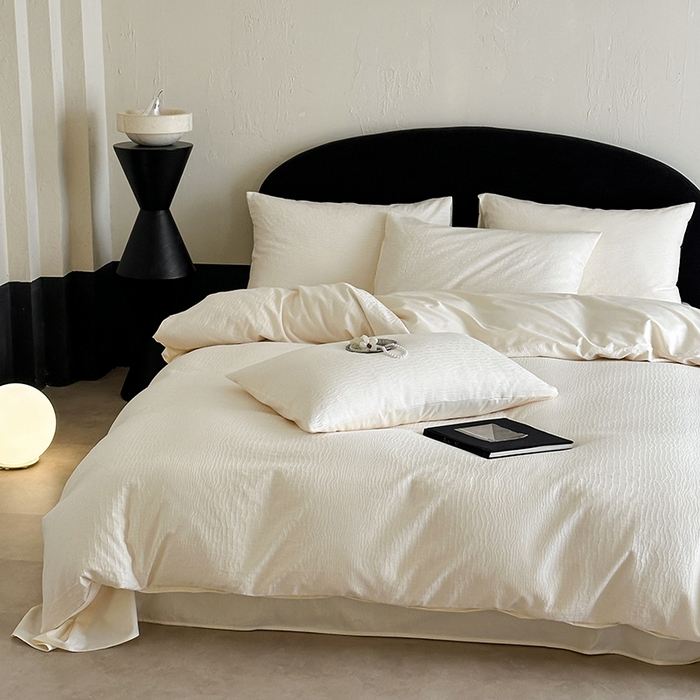 91家纺网 家纺一手货源 找家纺 静家居-简约原创家纺 2026新款60s贡缎提花系列四件套-伯爵 伯爵-米白