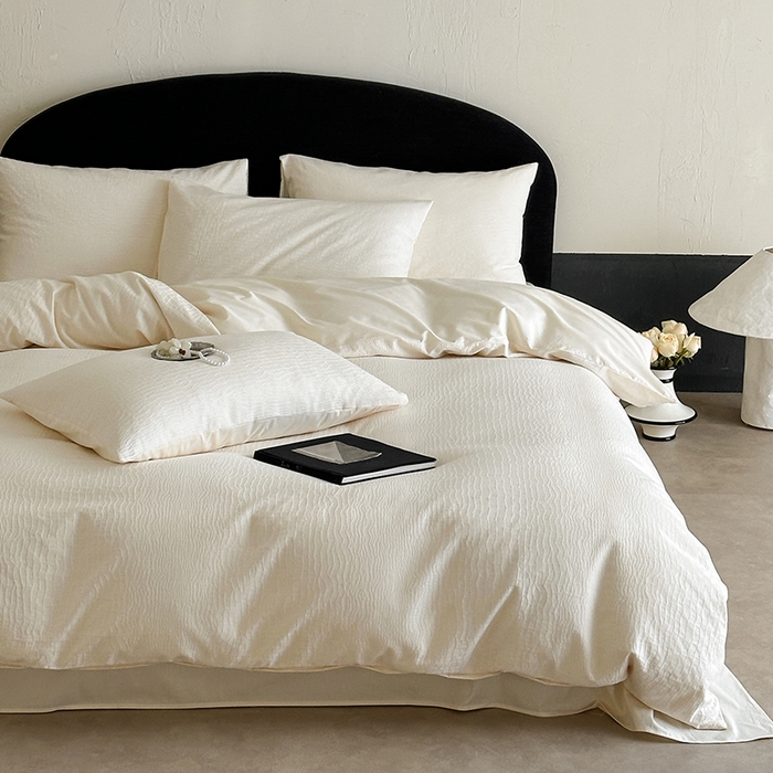 91家纺网 家纺一手货源 找家纺 静家居-简约原创家纺 2026新款60s贡缎提花系列四件套-伯爵 伯爵-米白