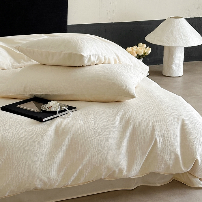 91家纺网 家纺一手货源 找家纺 静家居-简约原创家纺 2026新款60s贡缎提花系列四件套-伯爵 伯爵-米白