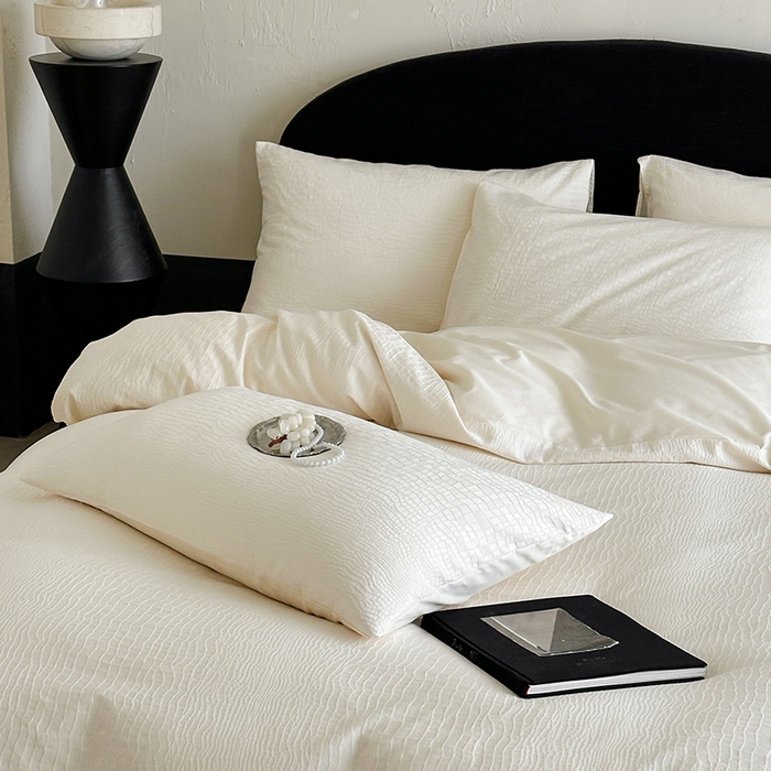 91家纺网 家纺一手货源 找家纺 静家居-简约原创家纺 2026新款60s贡缎提花系列四件套-伯爵 伯爵-米白