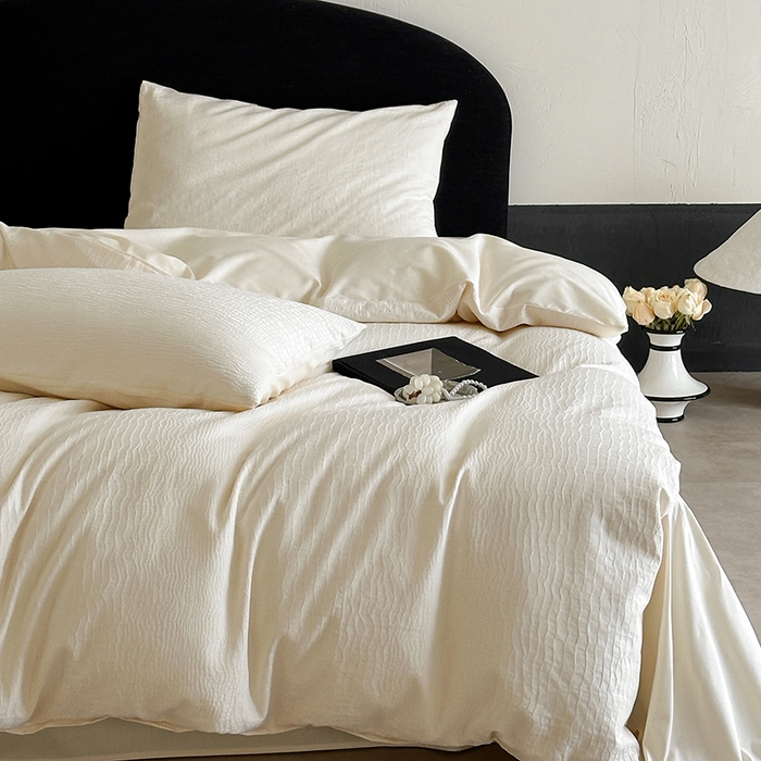 91家纺网 家纺一手货源 找家纺 静家居-简约原创家纺 2026新款60s贡缎提花系列四件套-伯爵 伯爵-米白