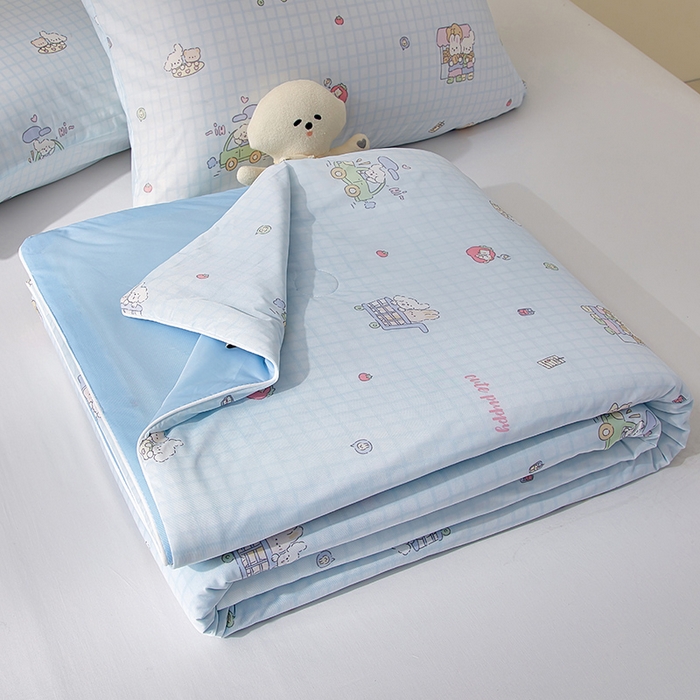 91家纺网 家纺一手货源 找家纺 （总）梦恬佳 2026新款水洗皱皱纱卡通印花夏凉被