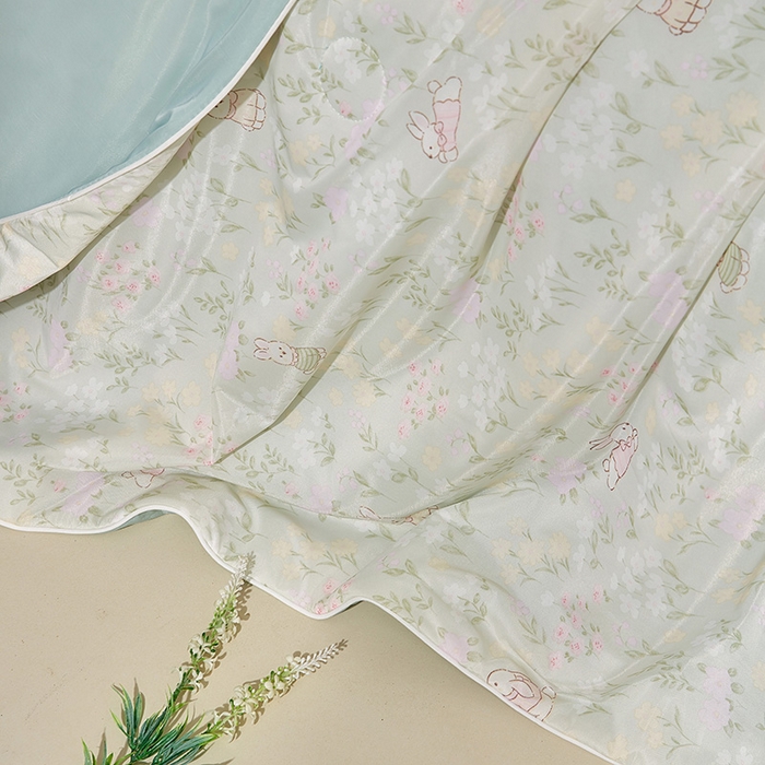 91家纺网 家纺一手货源 找家纺 梦恬佳 2026新款冰淇淋印花凉感丝夏凉被小冰被 墩墩兔