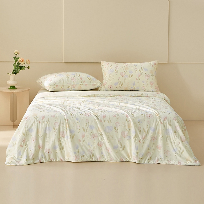 91家纺网 家纺一手货源 找家纺 梦恬佳 2026新款冰淇淋印花凉感丝夏凉被小冰被 繁花