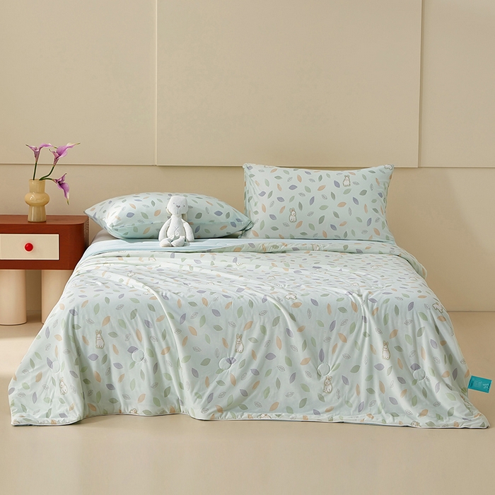 91家纺网 家纺一手货源 找家纺 梦恬佳 2026新款冰淇淋印花凉感丝夏凉被小冰被 秘境