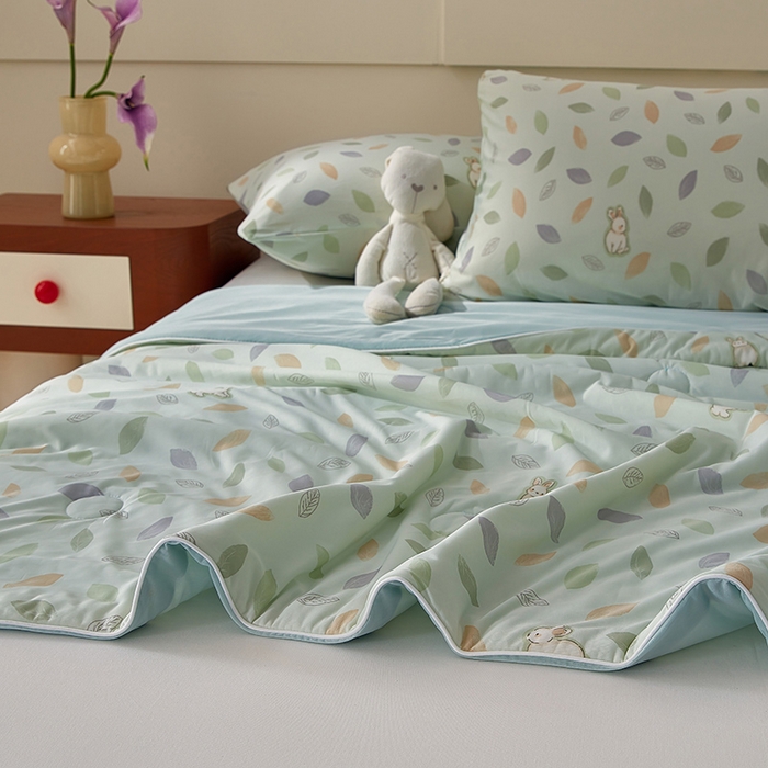 91家纺网 家纺一手货源 找家纺 梦恬佳 2026新款冰淇淋印花凉感丝夏凉被小冰被 秘境