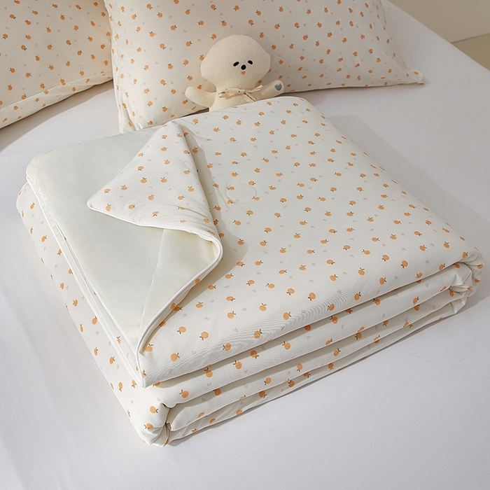 梦恬佳 2026新款冰淇淋印花凉感丝夏凉被小冰被 小桔子