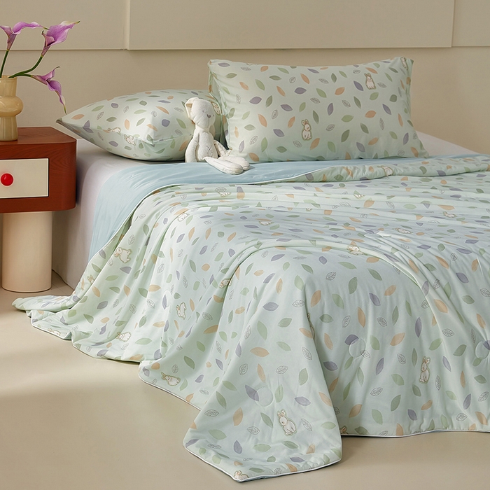 91家纺网 家纺一手货源 找家纺 梦恬佳 2026新款冰淇淋印花凉感丝夏凉被小冰被 秘境