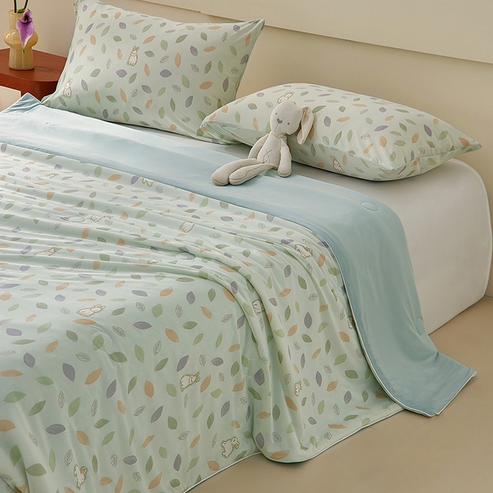 91家纺网 家纺一手货源 找家纺 梦恬佳 2026新款冰淇淋印花凉感丝夏凉被小冰被 秘境