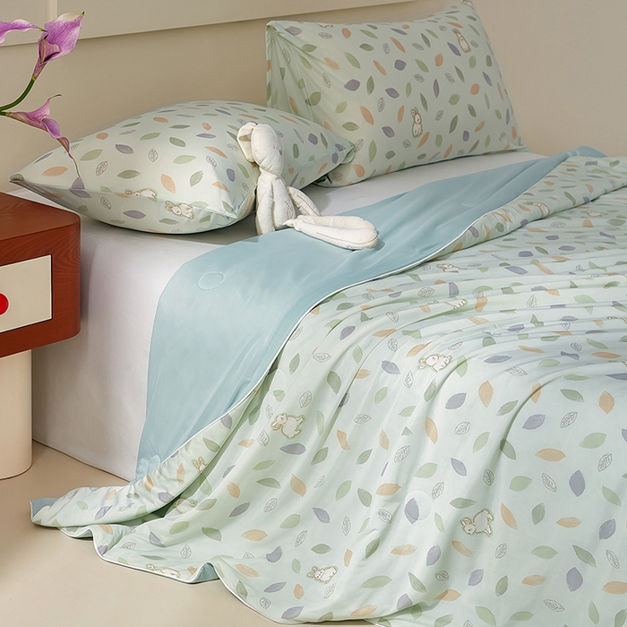 91家纺网 家纺一手货源 找家纺 梦恬佳 2026新款冰淇淋印花凉感丝夏凉被小冰被 秘境