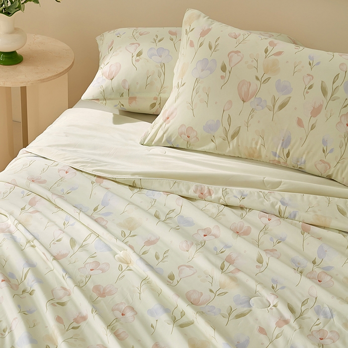 91家纺网 家纺一手货源 找家纺 梦恬佳 2026新款冰淇淋印花凉感丝夏凉被小冰被 繁花