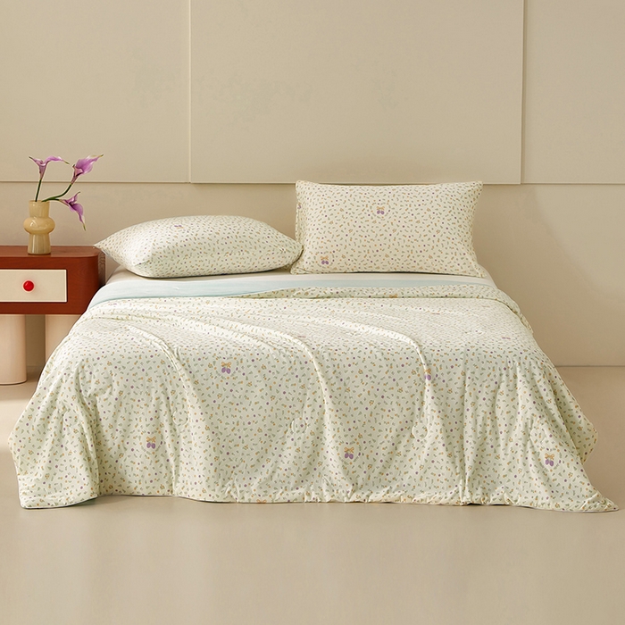 91家纺网 家纺一手货源 找家纺 梦恬佳 2026新款冰淇淋印花凉感丝夏凉被小冰被 香草物语