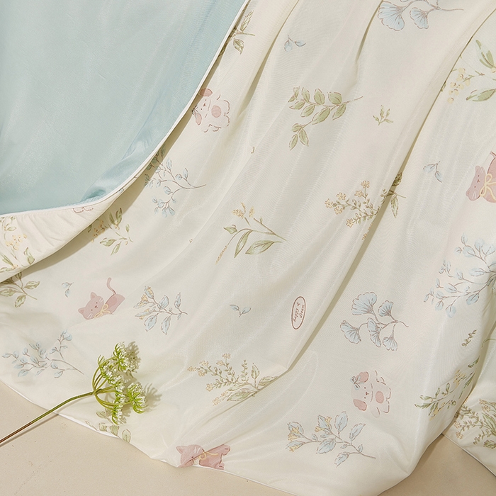 91家纺网 家纺一手货源 找家纺 梦恬佳 2026新款冰淇淋印花凉感丝夏凉被小冰被 森林宝贝