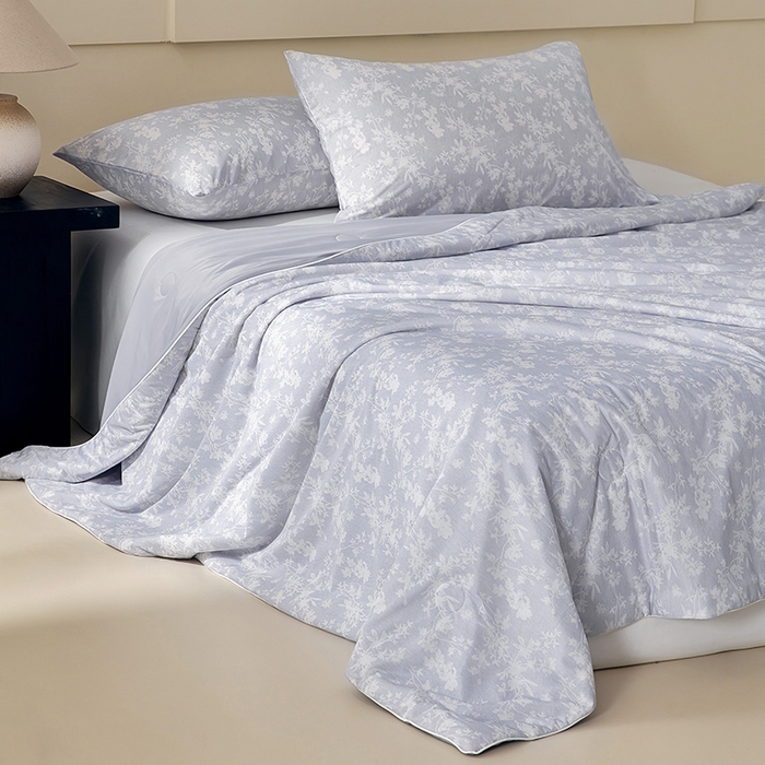 91家纺网 家纺一手货源 找家纺 梦恬佳 2026新款冰淇淋印花凉感丝夏凉被小冰被 莫奈