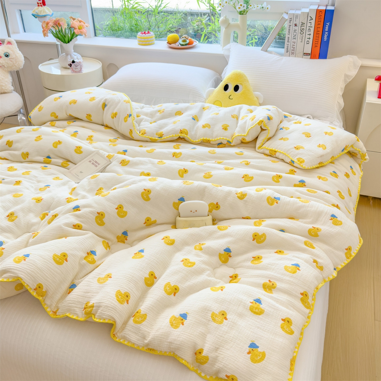 91家纺网 家纺一手货源 找家纺 布凡家居 2026新款A类全棉皱皱纱大豆纤维春秋被秋冬被全棉纱布婴儿被全棉学生秋冬被 冬被-元气鸭