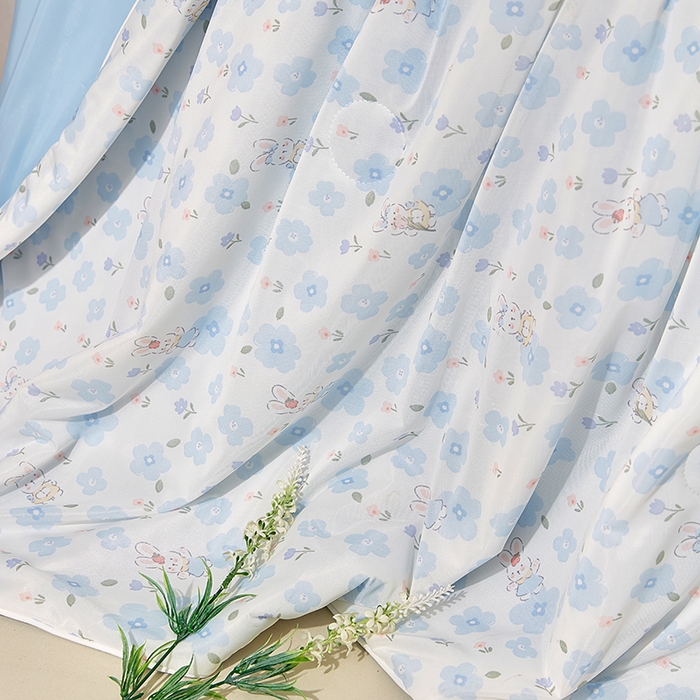 91家纺网 家纺一手货源 找家纺 梦恬佳 2026新款冰淇淋印花凉感丝夏凉被小冰被 花丛小兔