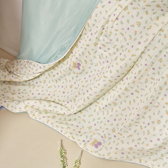 91家纺网 家纺一手货源 找家纺 梦恬佳 2026新款冰淇淋印花凉感丝夏凉被小冰被 香草物语