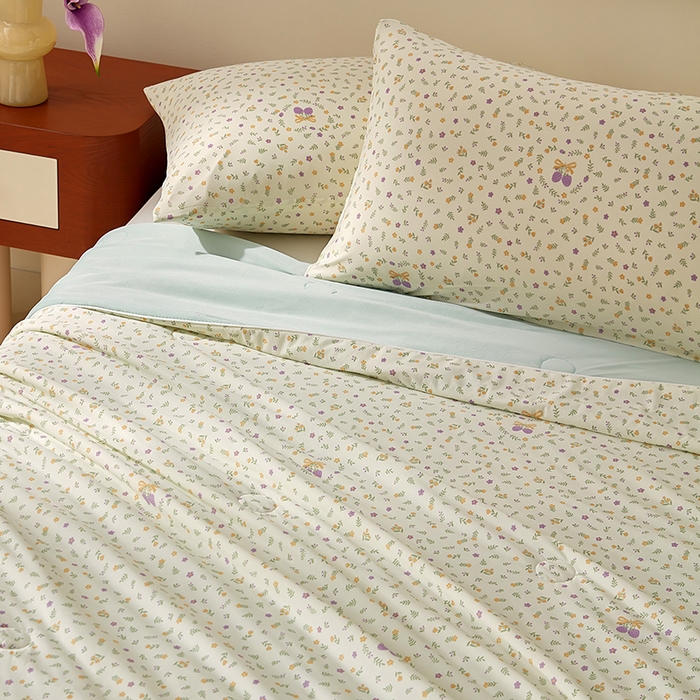 91家纺网 家纺一手货源 找家纺 梦恬佳 2026新款冰淇淋印花凉感丝夏凉被小冰被 香草物语