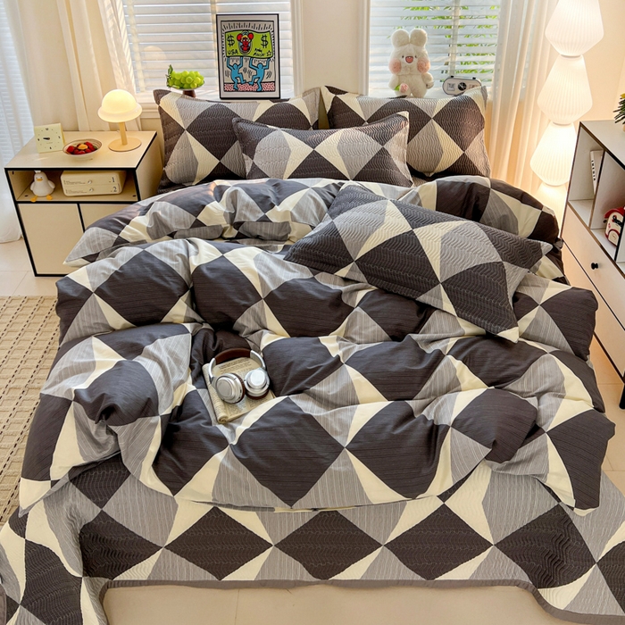 91家纺网 家纺一手货源 找家纺 （总）梦精灵家纺 2026新款纯棉床盖四件套全棉绗缝夹棉防滑床单四季通用榻榻米单人学生宿舍