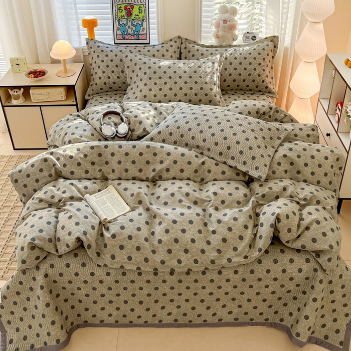 91家纺网 家纺一手货源 找家纺 （总）梦精灵家纺 2026新款纯棉床盖四件套全棉绗缝夹棉防滑床单四季通用榻榻米单人学生宿舍