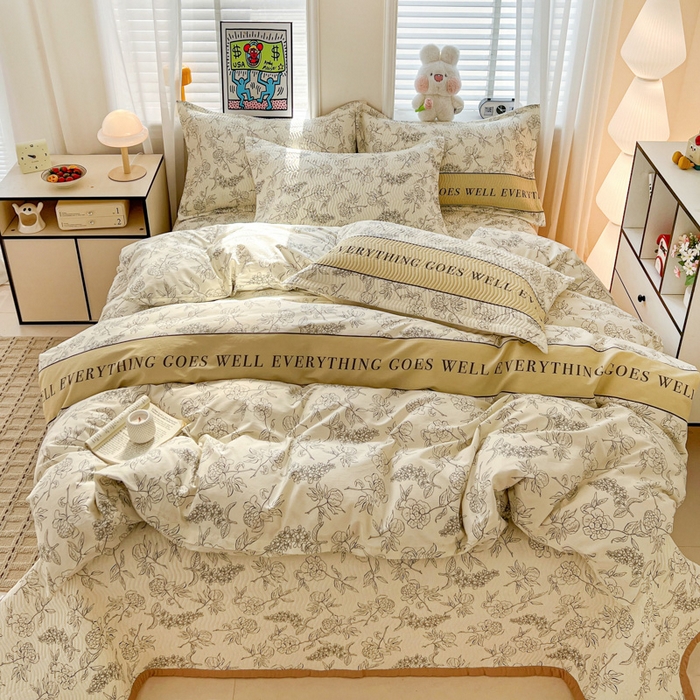 91家纺网 家纺一手货源 找家纺 （总）梦精灵家纺 2026新款纯棉床盖四件套全棉绗缝夹棉防滑床单四季通用榻榻米单人学生宿舍