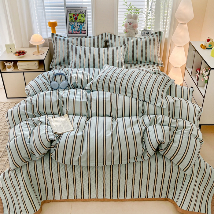 91家纺网 家纺一手货源 找家纺 （总）梦精灵家纺 2026新款纯棉床盖四件套全棉绗缝夹棉防滑床单四季通用榻榻米单人学生宿舍