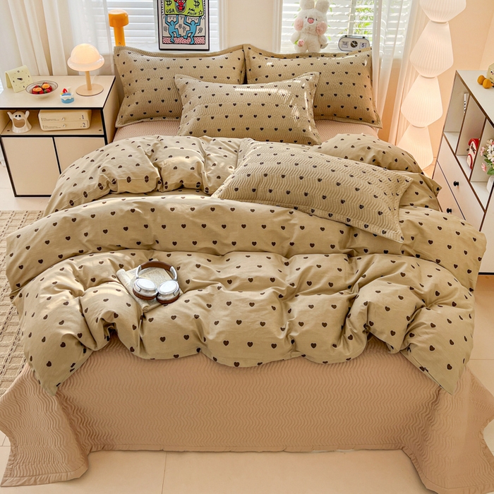 91家纺网 家纺一手货源 找家纺 （总）梦精灵家纺 2026新款纯棉床盖四件套全棉绗缝夹棉防滑床单四季通用榻榻米单人学生宿舍