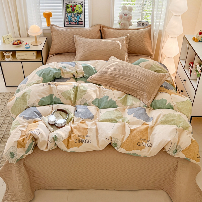 91家纺网 家纺一手货源 找家纺 （总）梦精灵家纺 2026新款纯棉床盖四件套全棉绗缝夹棉防滑床单四季通用榻榻米单人学生宿舍