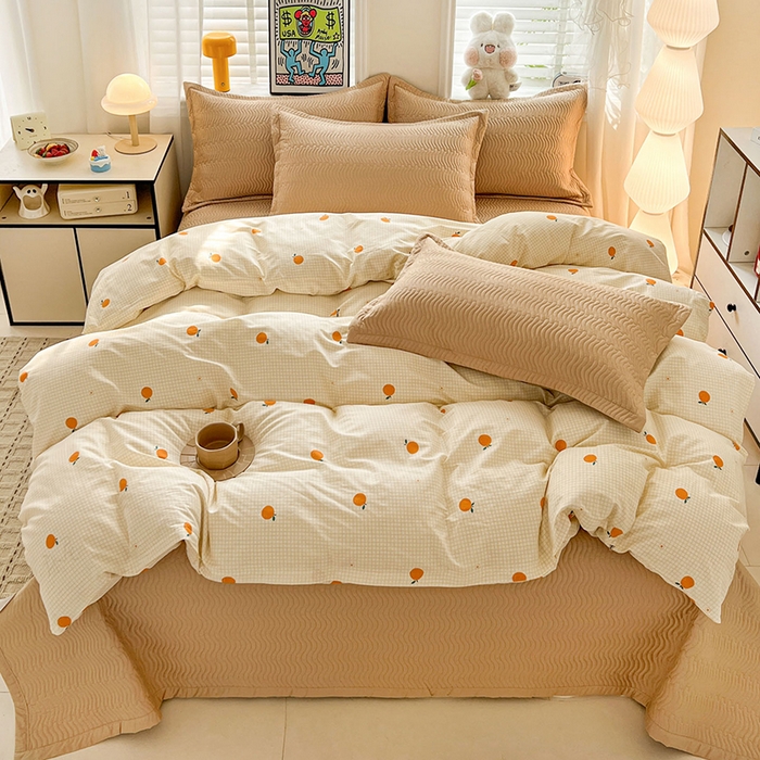 91家纺网 家纺一手货源 找家纺 （总）梦精灵家纺 2026新款纯棉床盖四件套全棉绗缝夹棉防滑床单四季通用榻榻米单人学生宿舍