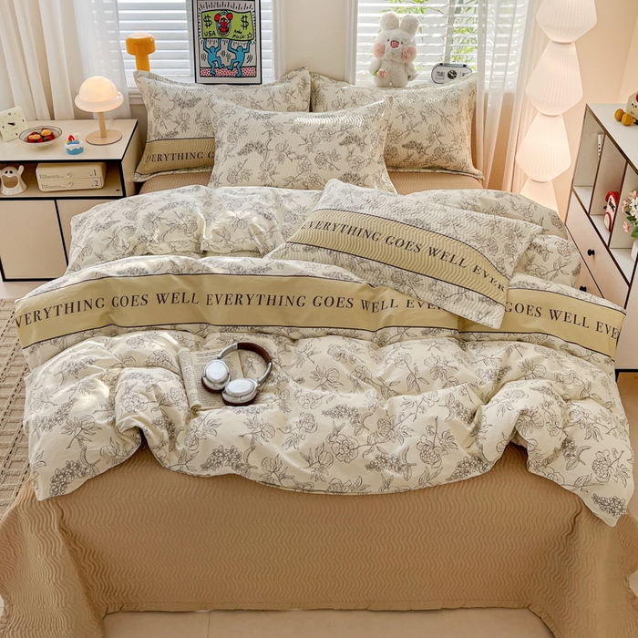 91家纺网 家纺一手货源 找家纺 （总）梦精灵家纺 2026新款纯棉床盖四件套全棉绗缝夹棉防滑床单四季通用榻榻米单人学生宿舍