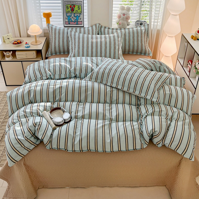 91家纺网 家纺一手货源 找家纺 （总）梦精灵家纺 2026新款纯棉床盖四件套全棉绗缝夹棉防滑床单四季通用榻榻米单人学生宿舍