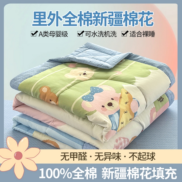 91家纺网 家纺一手货源 找家纺 （总）寝美资家居 2026新款A类里外全棉夏凉被四件套-风格二