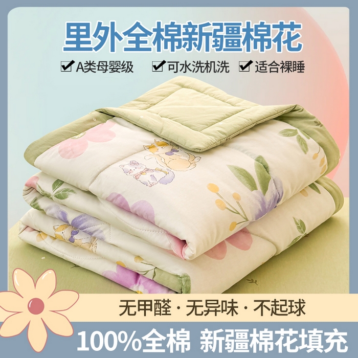 91家纺网 家纺一手货源 找家纺 （总）寝美资家居 2026新款A类里外全棉夏凉被四件套-风格二