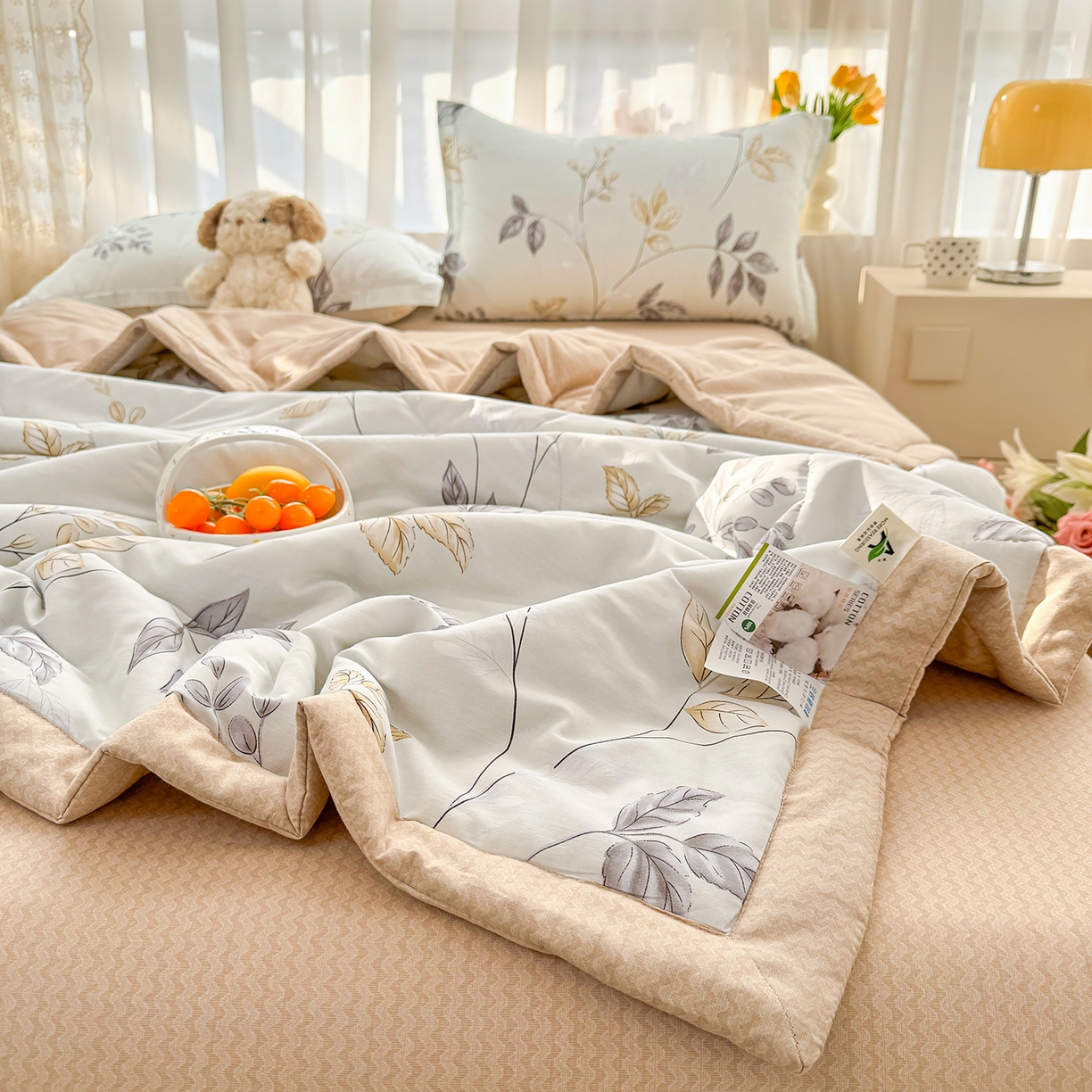 91家纺网 家纺一手货源 找家纺 （总）寝美资家居 2026新款A类里外全棉夏凉被四件套-风格二