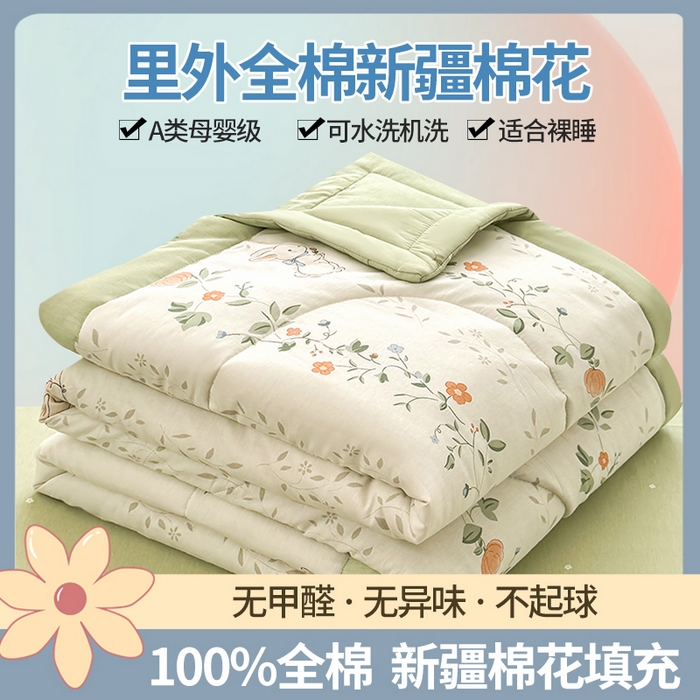 91家纺网 家纺一手货源 找家纺 （总）寝美资家居 2026新款A类里外全棉夏凉被四件套-风格二