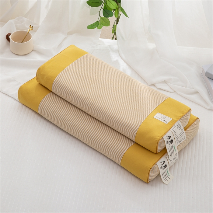 91家纺网 家纺一手货源 找家纺 （总）仁宇枕业 2026新款新品A类立体全棉无印条纹全荞麦壳舒压枕头单人宿舍荞麦皮枕芯硬枕头