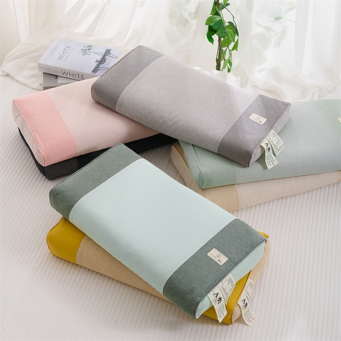 91家纺网 家纺一手货源 找家纺 （总）仁宇枕业 2026新款新品A类立体全棉无印条纹全荞麦壳舒压枕头单人宿舍荞麦皮枕芯硬枕头