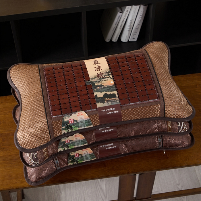 91家纺网 家纺一手货源 找家纺 （总）仁宇枕业 2026新款新品冰凉竹块夏季三明治麻将枕花草茶香荞麦枕头枕芯