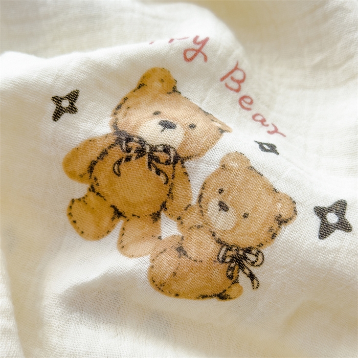 91家纺网 家纺一手货源 找家纺 布凡家居 2026新款全棉纯棉双层纱布毯夏被毯盖毯双层纱浴巾毯 皱皱纱-咖啡熊