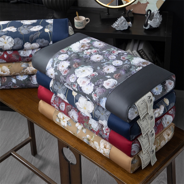 91家纺网 家纺一手货源 找家纺 （总）仁宇枕业 2026新款新品高端奢华全棉贡缎牡丹花开系列全荞麦枕头枕芯