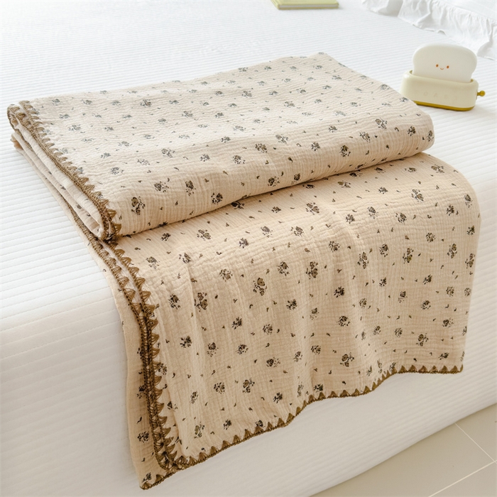 91家纺网 家纺一手货源 找家纺 布凡家居 2026新款全棉纯棉双层纱布毯夏被毯盖毯双层纱浴巾毯 皱皱纱-碎时光