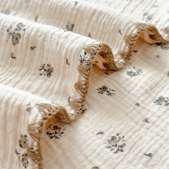 91家纺网 家纺一手货源 找家纺 布凡家居 2026新款全棉纯棉双层纱布毯夏被毯盖毯双层纱浴巾毯 皱皱纱-碎时光