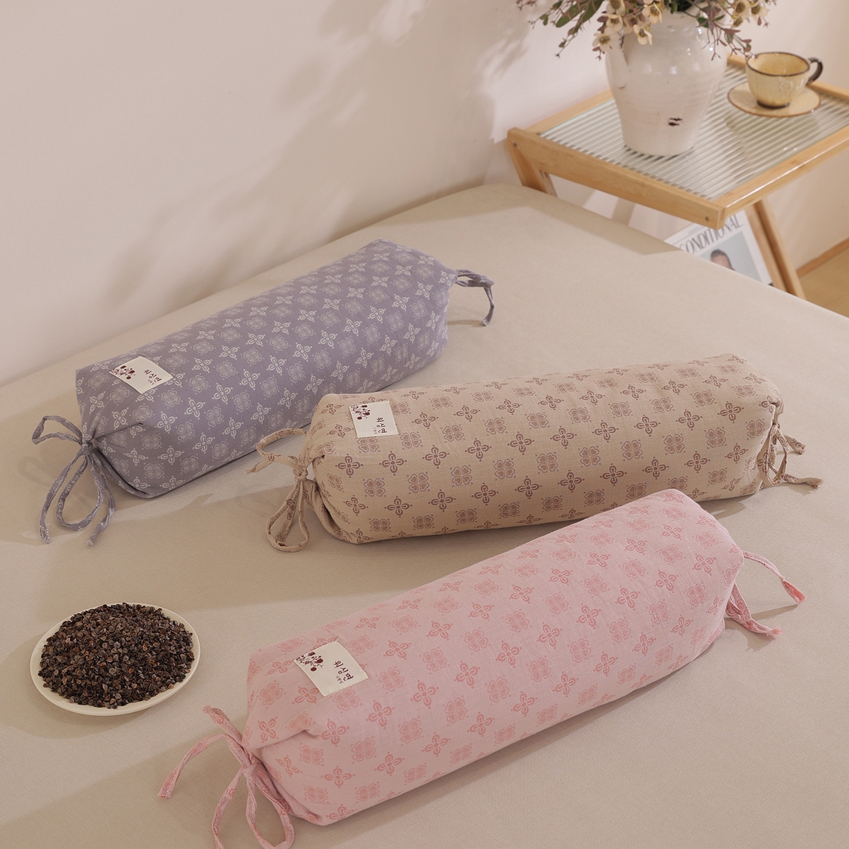 91家纺网 家纺一手货源 找家纺 （总）仁宇枕业 2026新款新品全棉提花双层纱高低两用糖果荞麦枕头枕芯